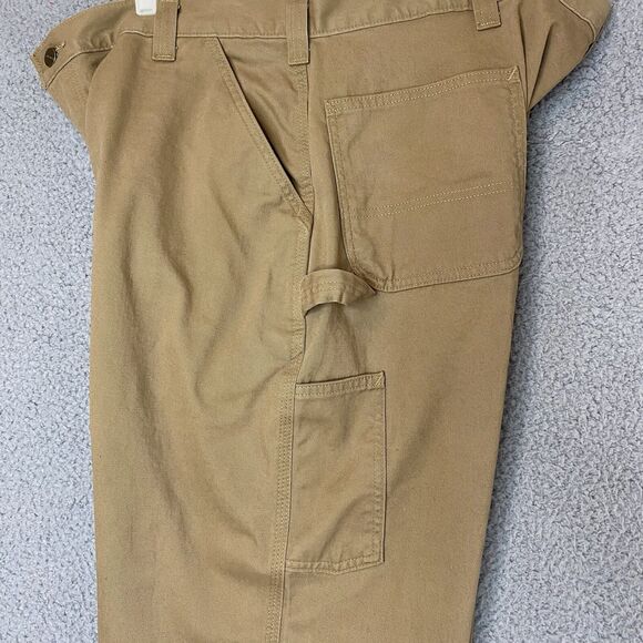 Carhartt Pants Mens 42x32 Loose Fit Canvas Carpenter Jean B324 Beige Tan Rugged - Picture 14 of 16